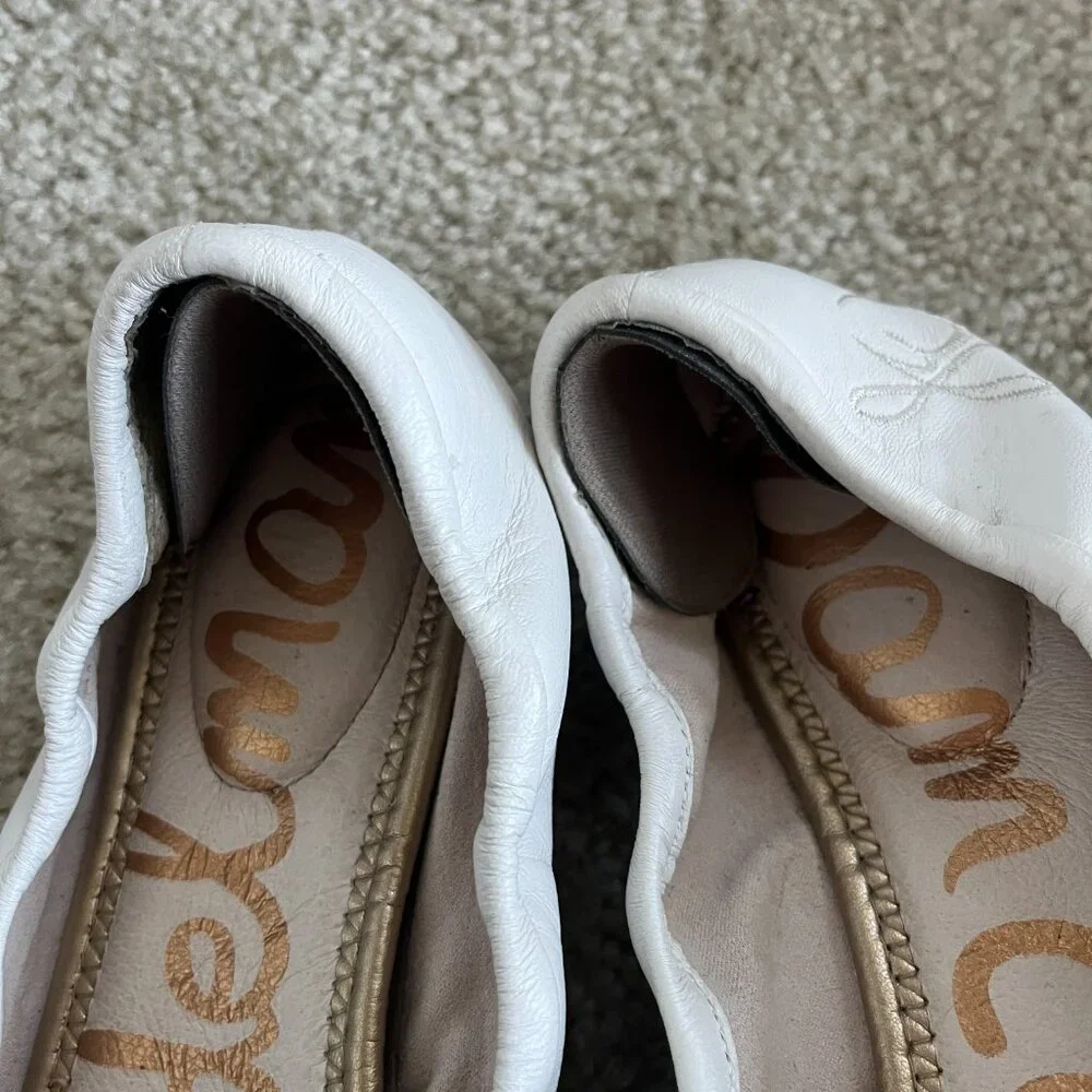 Sam Edelman Felicia Flats - 9 - White Leather - Picture 2 of 3